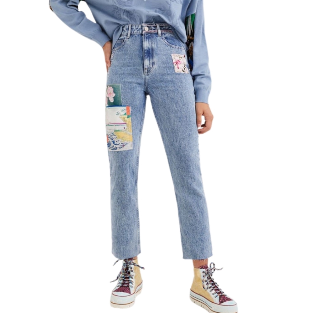 Straight Cropped Japanese Jeans DESIGUAL NWT
